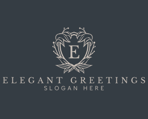 Elegant Wreath Shield logo design