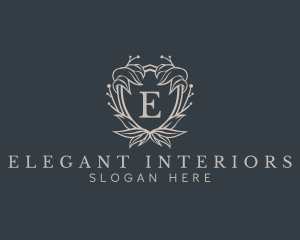 Elegant Wreath Shield logo design