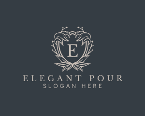 Elegant Wreath Shield logo design