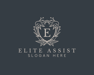 Elegant Wreath Shield logo design