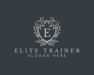 Elegant Wreath Shield logo design