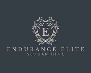 Elegant Wreath Shield logo design