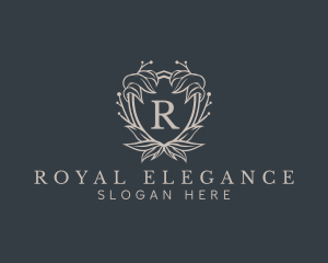 Elegant Wreath Shield logo design