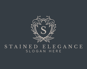 Elegant Wreath Shield logo design