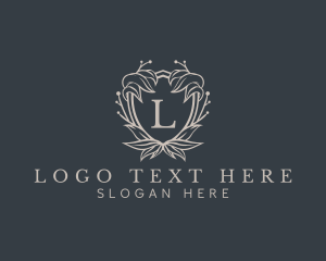 Plant - Elegant Wreath Shield logo design