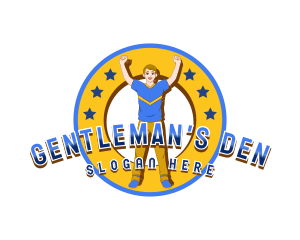 Male Cheerleader Squad logo design
