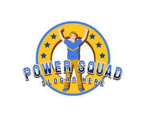 Male Cheerleader Squad logo design