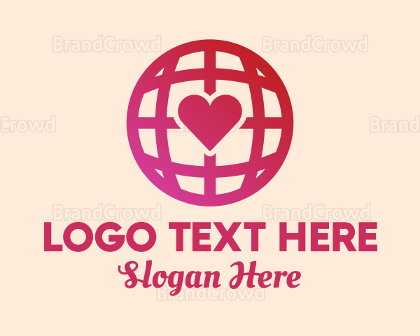 Red Heart Globe Logo