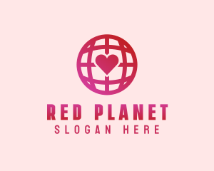 Red Heart Globe logo design