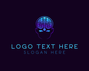 Artificial Intelligence - Human Brain Robotics logo design