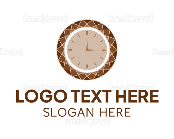 Brown Gemstone Clock Logo