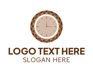 Die Cut - Brown Gemstone Clock logo design