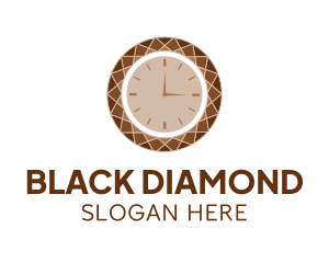 Brown Gemstone Clock logo design