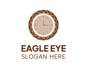 Brown Gemstone Clock logo design