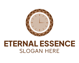 Timeless - Brown Gemstone Clock logo design