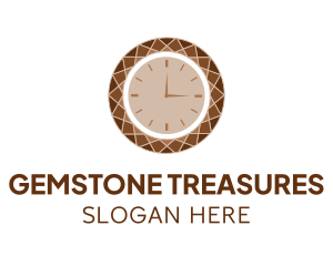 Brown Gemstone Clock logo design