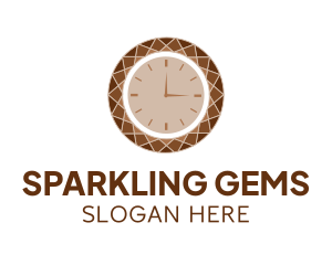 Gemstone - Brown Gemstone Clock logo design