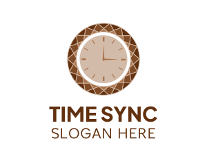 Brown Gemstone Clock logo design