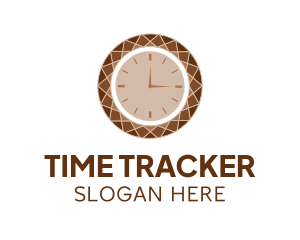 Brown Gemstone Clock logo design