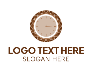 Timeless - Brown Gemstone Clock logo design