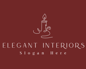 Elegant Candle Flame logo design