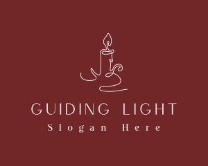 Elegant Candle Flame logo design