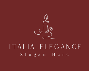 Elegant Candle Flame logo design