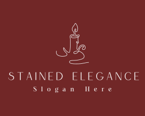 Elegant Candle Flame logo design