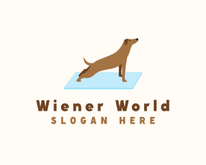 Dachshund - Stretching Dog Yoga logo design