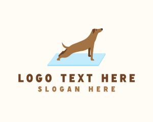 Blue Puppy - Stretching Dog Yoga logo design