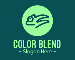 Chameleon - Green Chameleon Reptile logo design