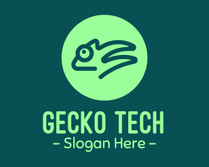 Gecko - Green Chameleon Reptile logo design
