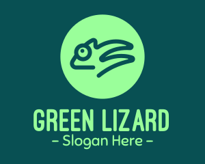 Green Chameleon Reptile logo design