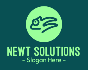 Newt - Green Chameleon Reptile logo design