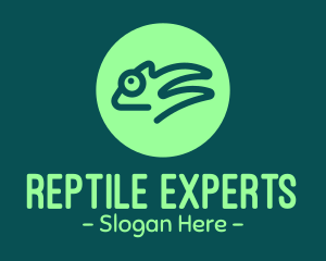 Green Chameleon Reptile logo design