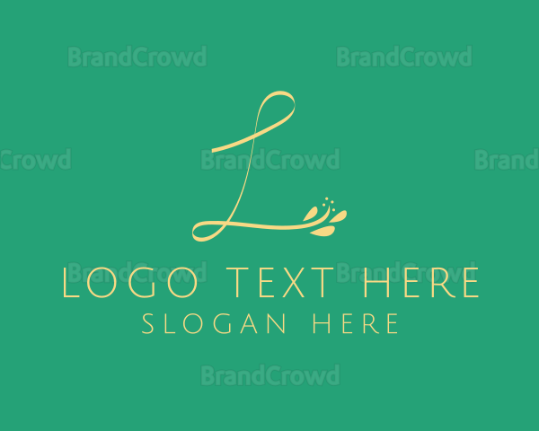 Floral Script Letter L Logo