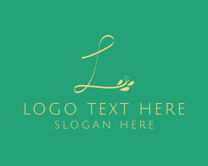 Floral - Floral Script Letter L logo design