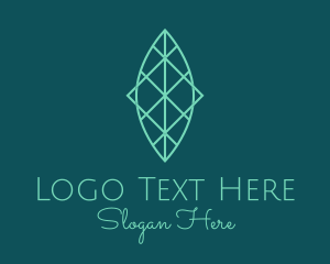 Green Symmetrical Leaf  Logo