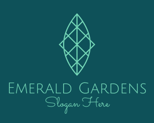 Green Symmetrical Leaf  logo design