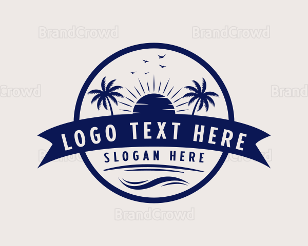 Ocean Beach Palm Tree Logo