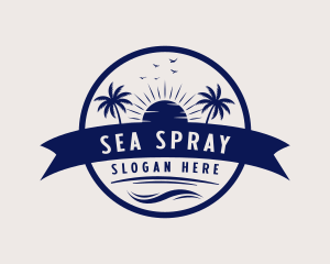 Ocean Beach Palm Tree logo design