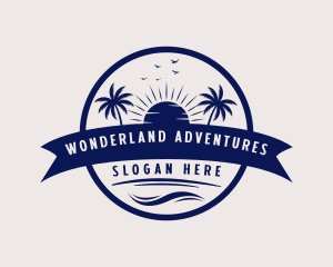 Ocean Beach Palm Tree logo design