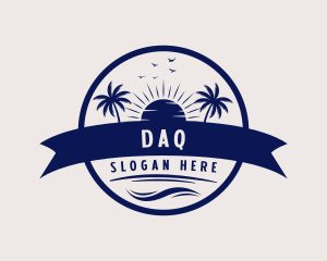Hotel - Ocean Beach Palm Tree logo design