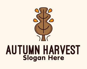 Brown Leaves Tree logo design