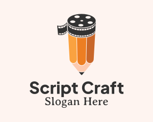 Screenwriter - Pencil Film Reel logo design