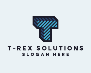 3D Contractor Letter T logo design