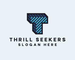 3D Contractor Letter T logo design