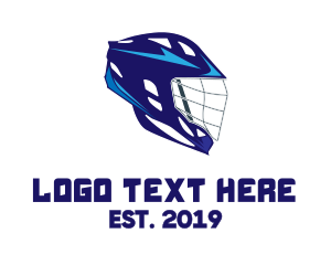 Equipment - Blue Lacrosse Helmet logo design