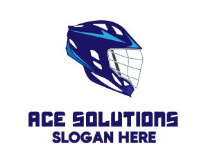 Blue Lacrosse Helmet  Logo