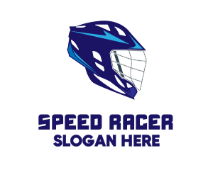 Blue Lacrosse Helmet  Logo